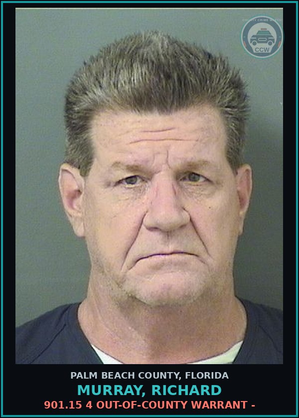Booking mugshot of MURRAY, RICHARD in Palm Beach County