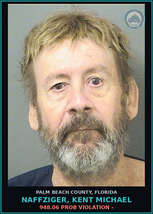 Booking mugshot of NAFFZIGER, KENT MICHAEL in Palm Beach County