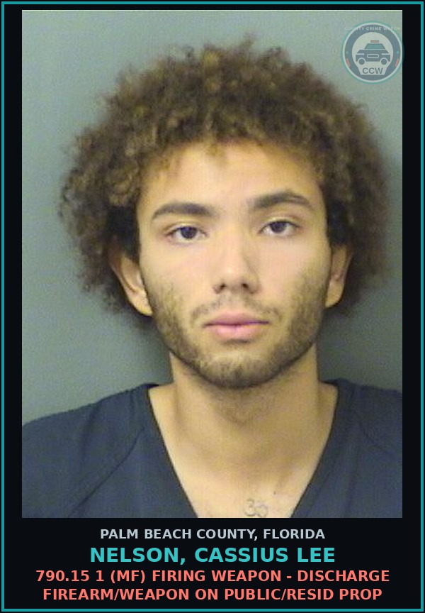 Booking mugshot of NELSON, CASSIUS LEE in Palm Beach County