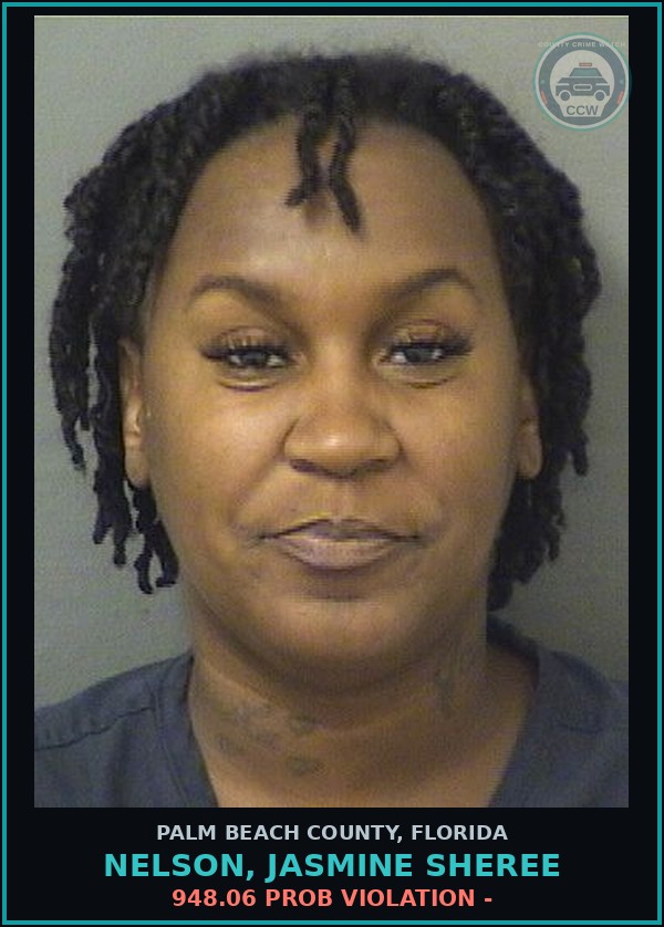 Booking mugshot of NELSON, JASMINE SHEREE in Palm Beach County