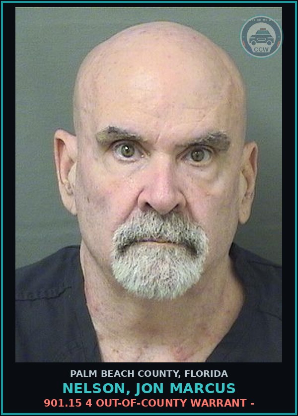 Booking mugshot of NELSON, JON MARCUS in Palm Beach County