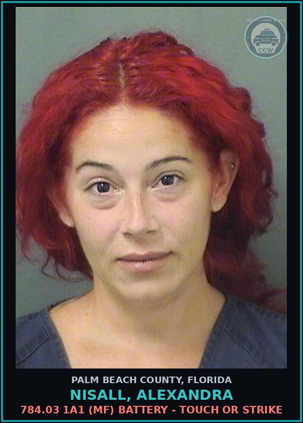 Booking mugshot of NISALL, ALEXANDRA in Palm Beach County