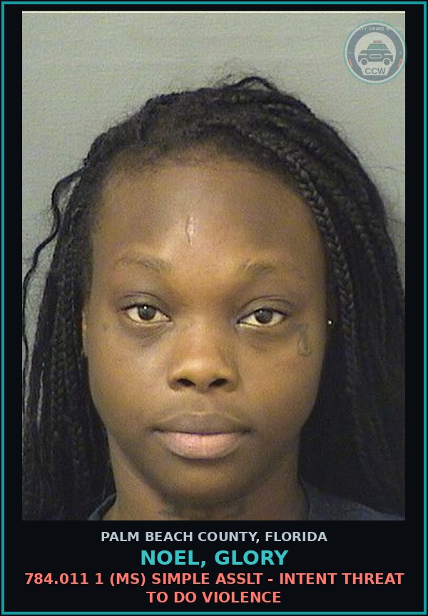 Booking mugshot of NOEL, GLORY in Palm Beach County