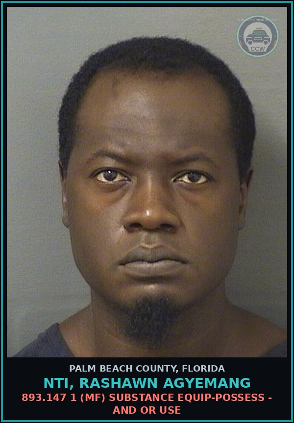 Booking mugshot of NTI, RASHAWN AGYEMANG in Palm Beach County