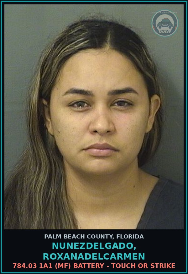 Booking mugshot of NUNEZDELGADO, ROXANADELCARMEN in Palm Beach County