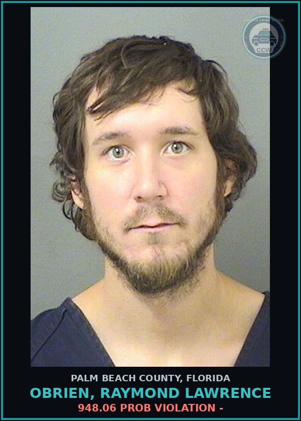Booking mugshot of OBRIEN, RAYMOND LAWRENCE in Palm Beach County