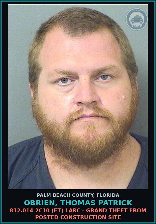 Booking mugshot of OBRIEN, THOMAS PATRICK in Palm Beach County