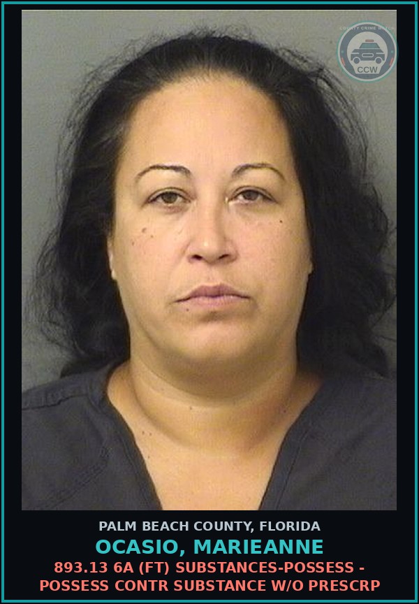 Booking mugshot of OCASIO, MARIEANNE in Palm Beach County