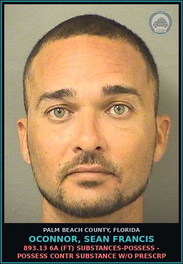 Booking mugshot of OCONNOR, SEAN FRANCIS in Palm Beach County