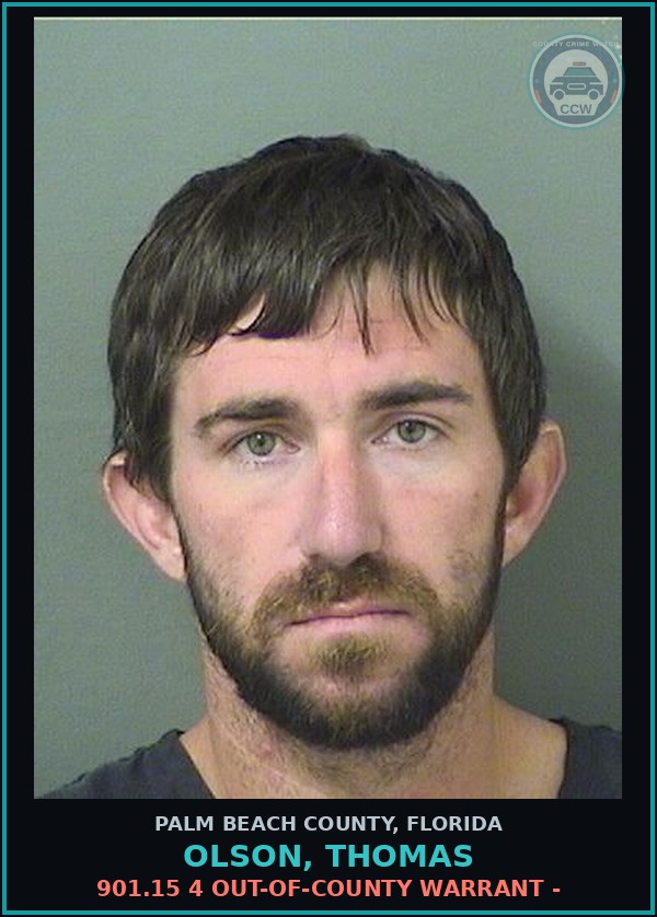 Booking mugshot of OLSON, THOMAS in Palm Beach County