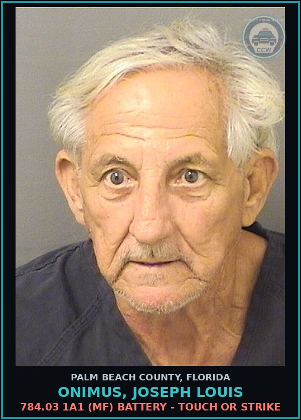 Booking mugshot of ONIMUS, JOSEPH LOUIS in Palm Beach County