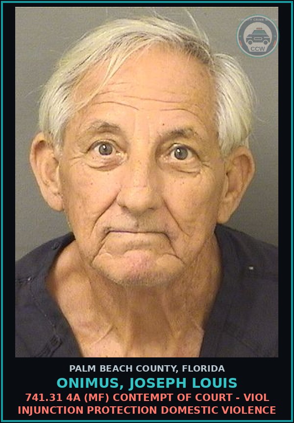 Booking mugshot of ONIMUS, JOSEPH LOUIS in Palm Beach County
