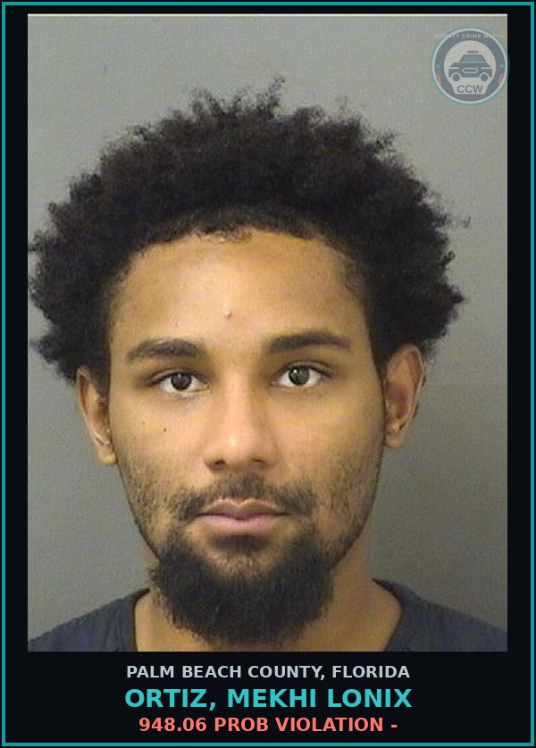 Booking mugshot of ORTIZ, MEKHI LONIX in Palm Beach County