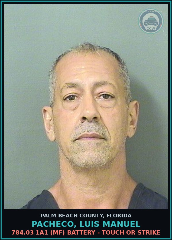 Booking mugshot of PACHECO, LUIS MANUEL in Palm Beach County