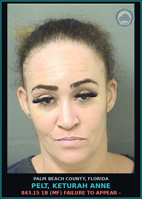 Booking mugshot of PELT, KETURAH ANNE in Palm Beach County