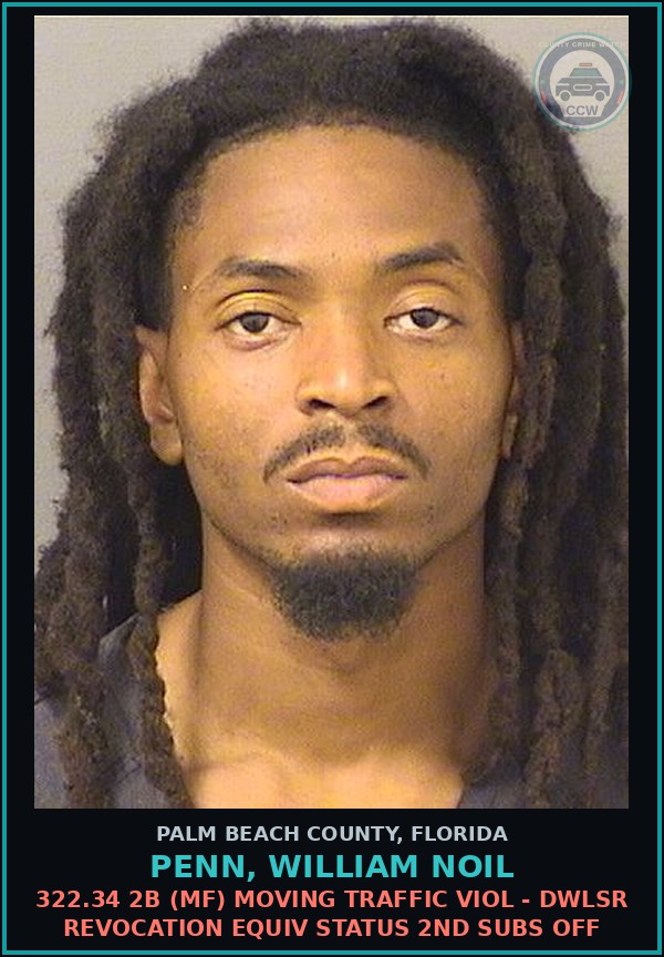 Booking mugshot of PENN, WILLIAM NOIL in Palm Beach County