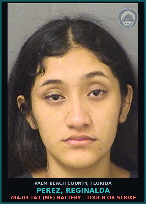 Booking mugshot of PEREZ, REGINALDA in Palm Beach County