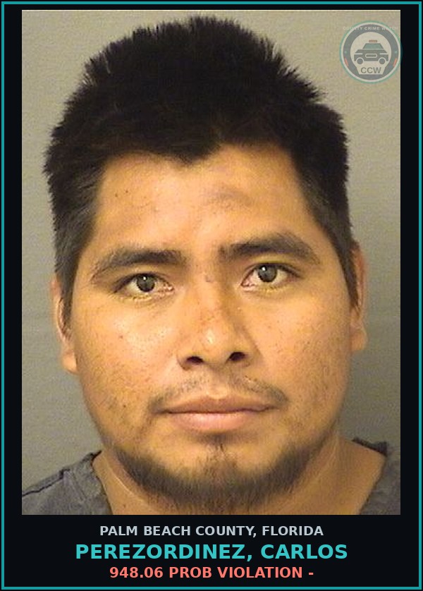 Booking mugshot of PEREZORDINEZ, CARLOS in Palm Beach County