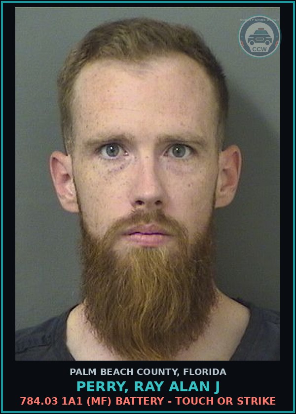 Booking mugshot of PERRY, RAY ALAN J in Palm Beach County
