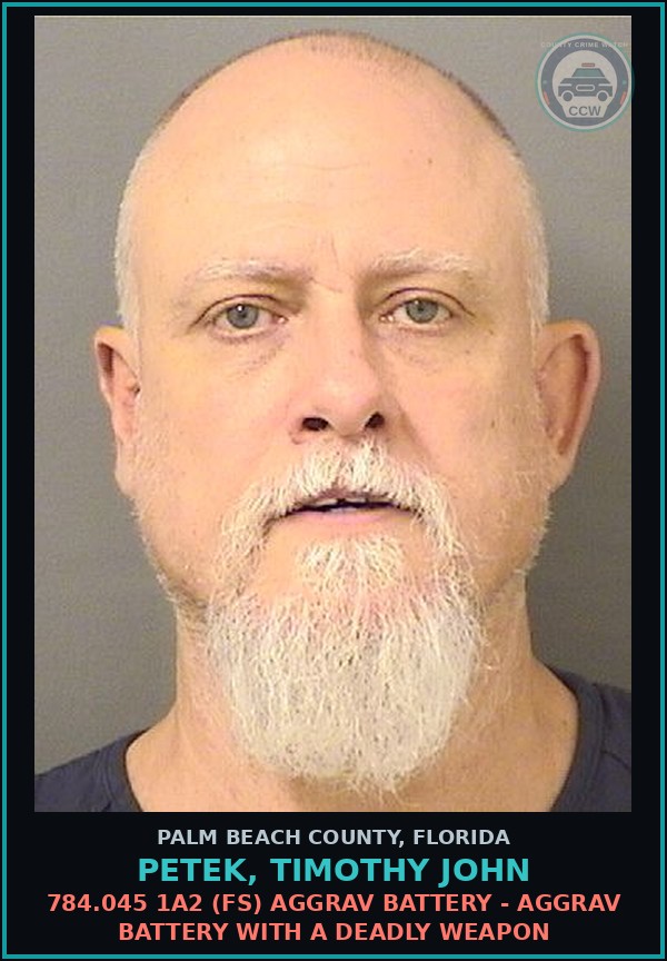 Booking mugshot of PETEK, TIMOTHY JOHN in Palm Beach County