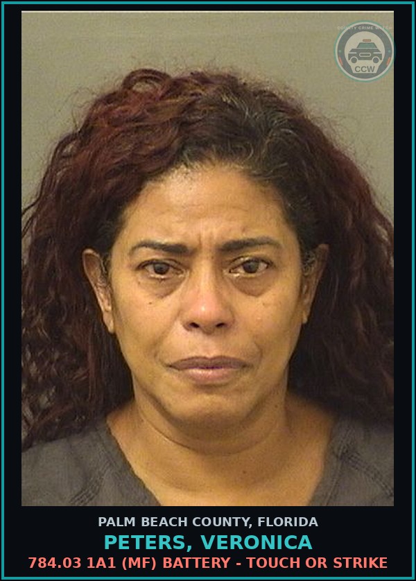 Booking mugshot of PETERS, VERONICA in Palm Beach County