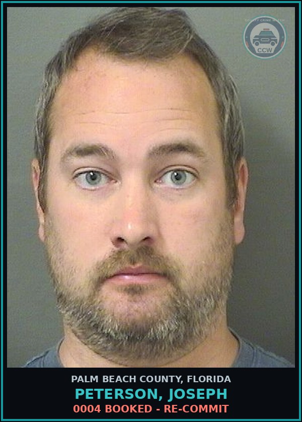 Booking mugshot of PETERSON, JOSEPH in Palm Beach County