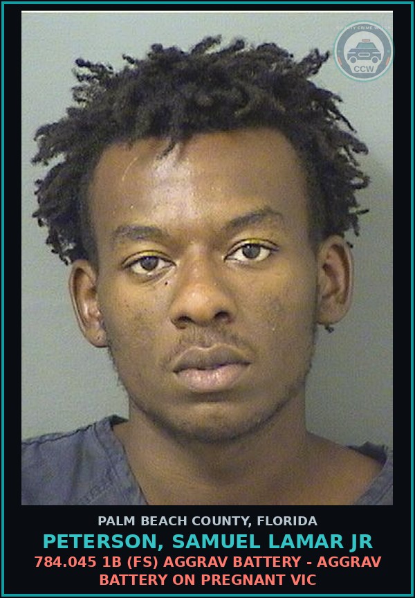 Booking mugshot of PETERSON, SAMUEL LAMAR Jr in Palm Beach County