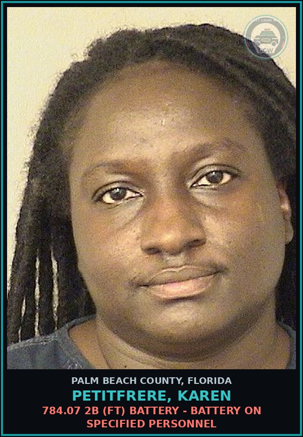 Booking mugshot of PETITFRERE, KAREN in Palm Beach County