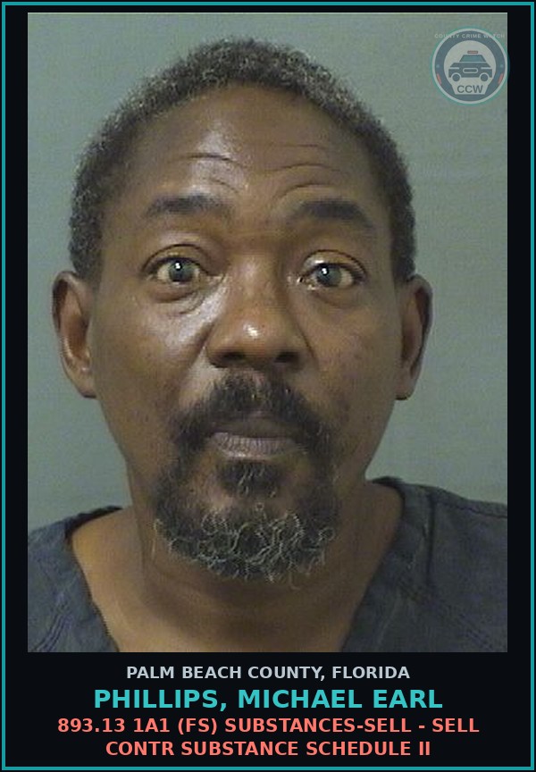 Booking mugshot of PHILLIPS, MICHAEL EARL in Palm Beach County