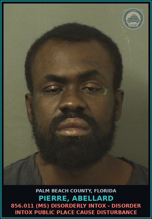 Booking mugshot of PIERRE, ABELLARD in Palm Beach County