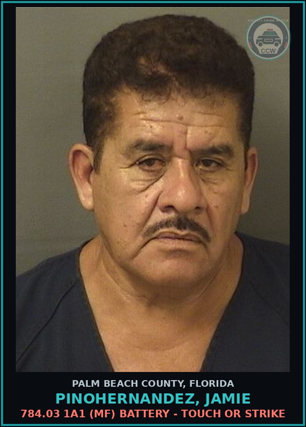 Booking mugshot of PINOHERNANDEZ, JAMIE in Palm Beach County