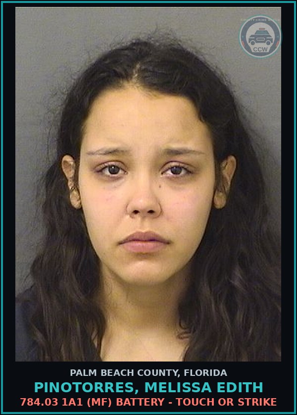 Booking mugshot of PINOTORRES, MELISSA EDITH in Palm Beach County