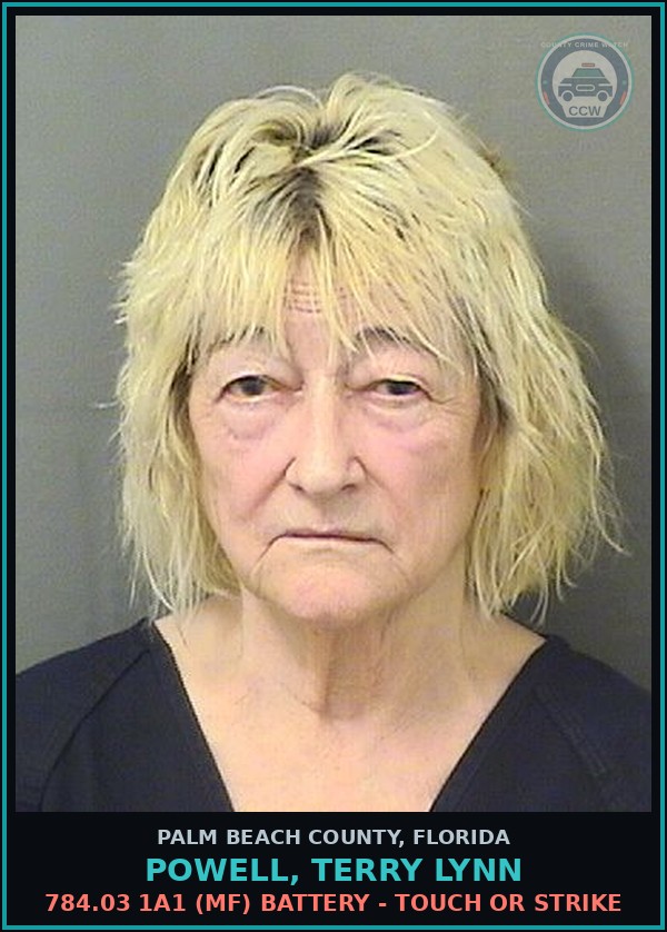 Booking mugshot of POWELL, TERRY LYNN in Palm Beach County