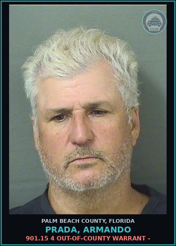 Booking mugshot of PRADA, ARMANDO in Palm Beach County