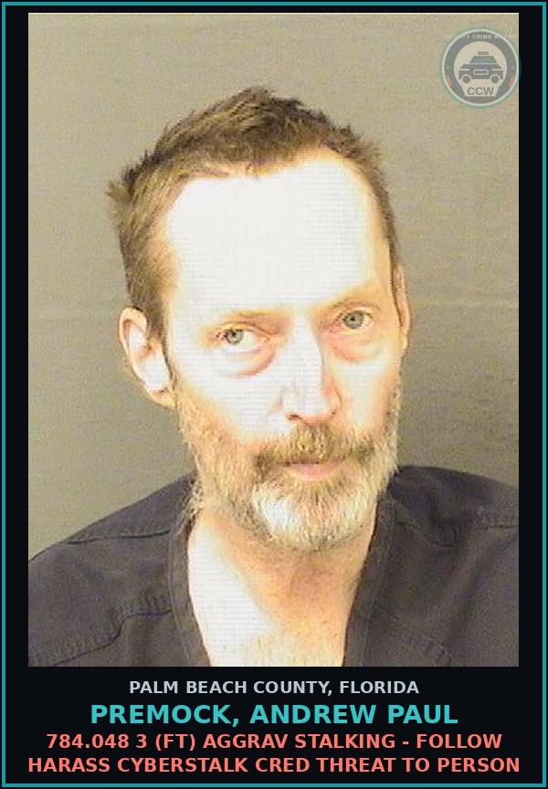 Booking mugshot of PREMOCK, ANDREW PAUL in Palm Beach County