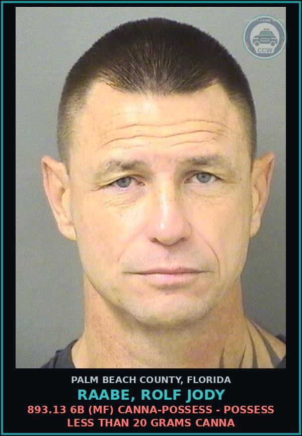 Booking mugshot of RAABE, ROLF JODY in Palm Beach County
