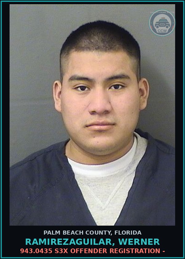 Booking mugshot of RAMIREZAGUILAR, WERNER in Palm Beach County