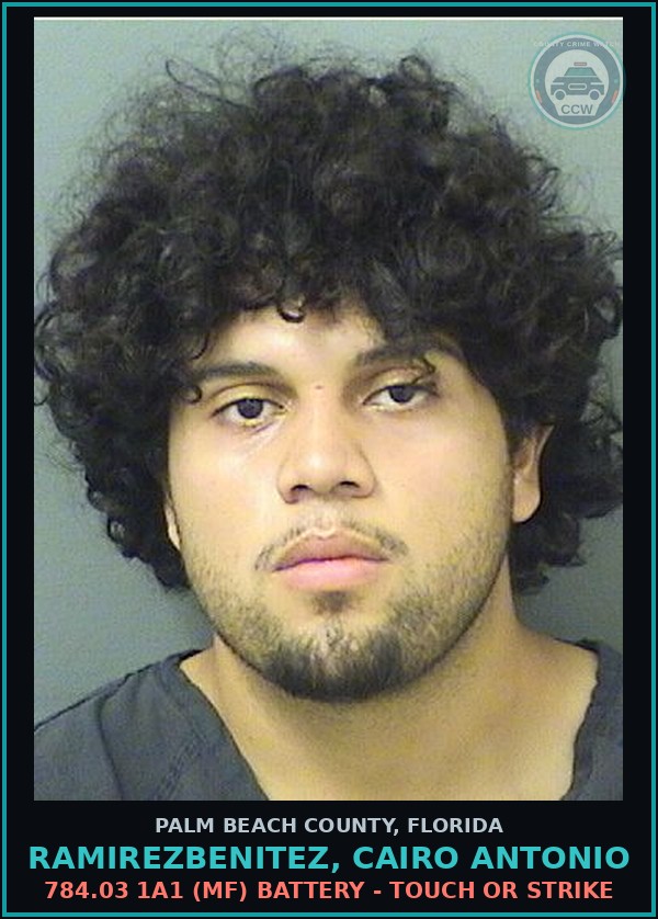 Booking mugshot of RAMIREZBENITEZ, CAIRO ANTONIO in Palm Beach County