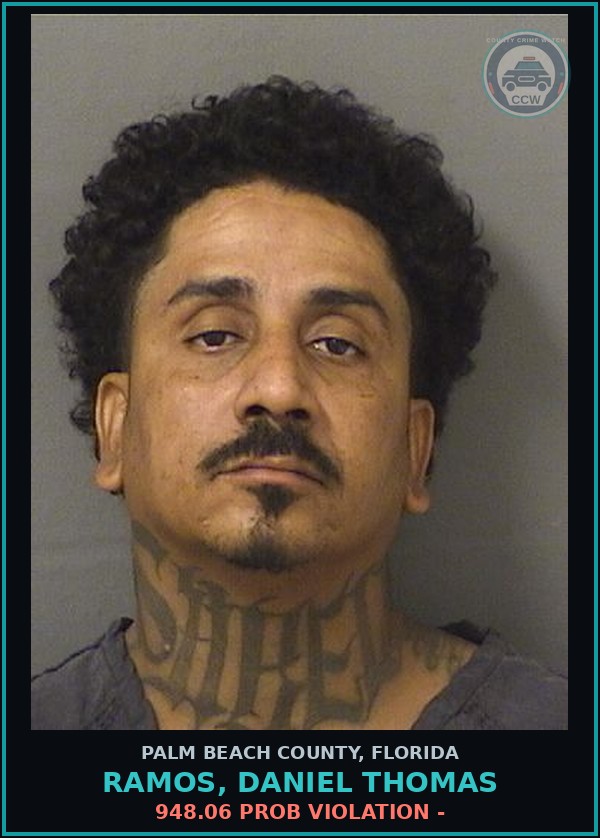 Booking mugshot of RAMOS, DANIEL THOMAS in Palm Beach County