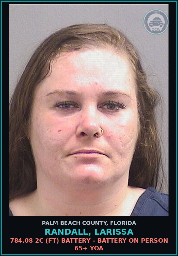 Booking mugshot of RANDALL, LARISSA in Palm Beach County
