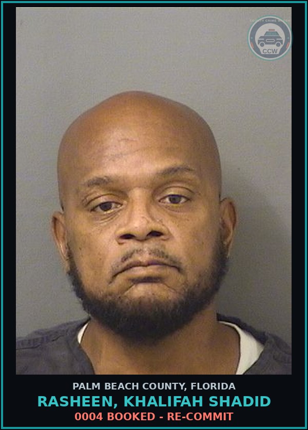 Booking mugshot of RASHEEN, KHALIFAH SHADID in Palm Beach County