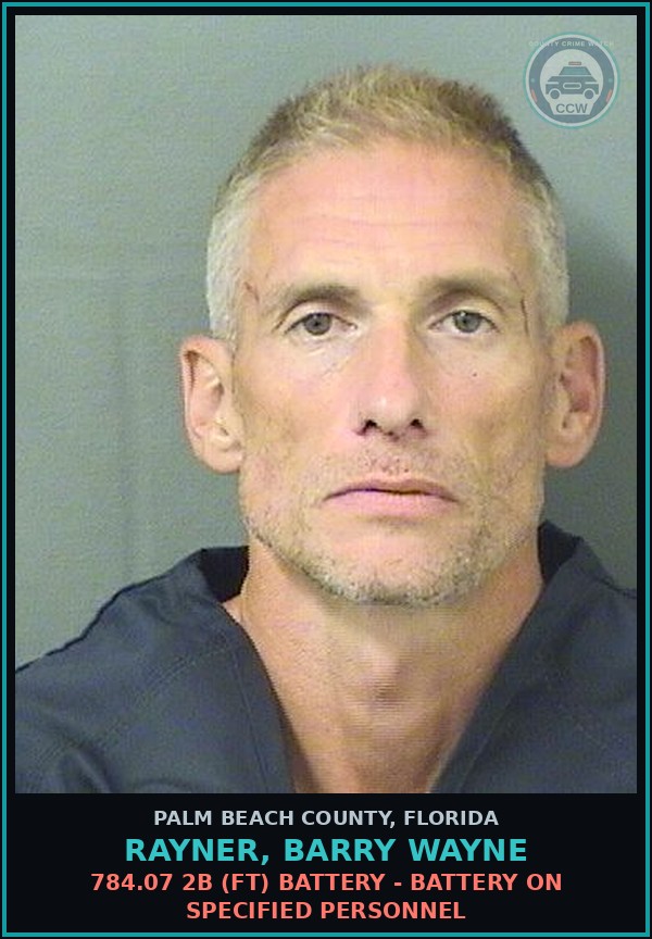 Booking mugshot of RAYNER, BARRY WAYNE in Palm Beach County