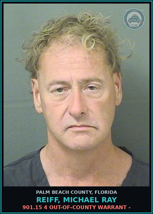Booking mugshot of REIFF, MICHAEL RAY in Palm Beach County