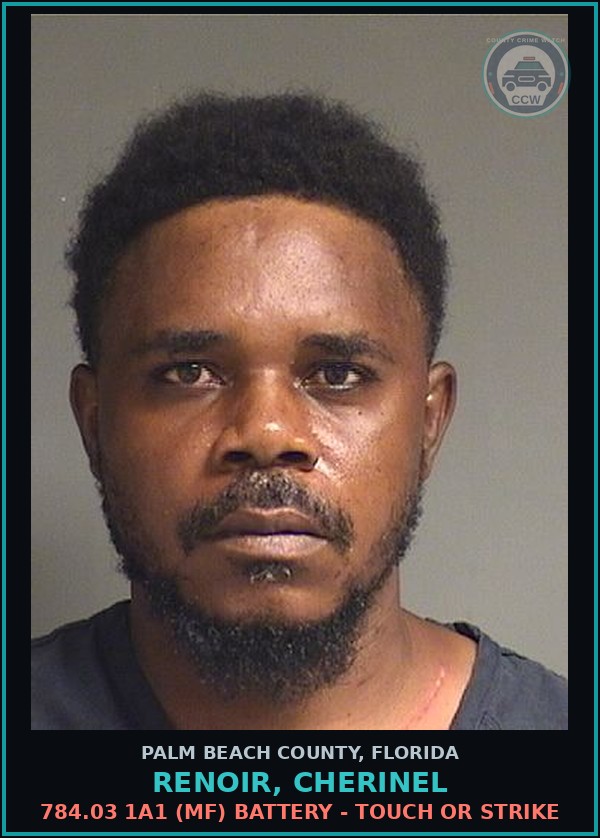 Booking mugshot of RENOIR, CHERINEL in Palm Beach County