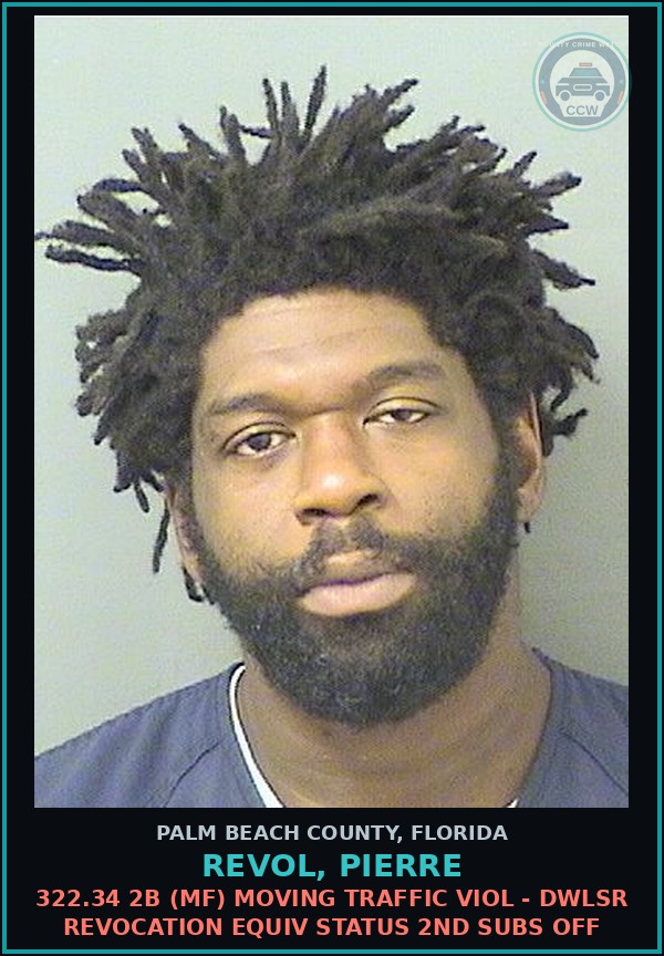 Booking mugshot of REVOL, PIERRE in Palm Beach County