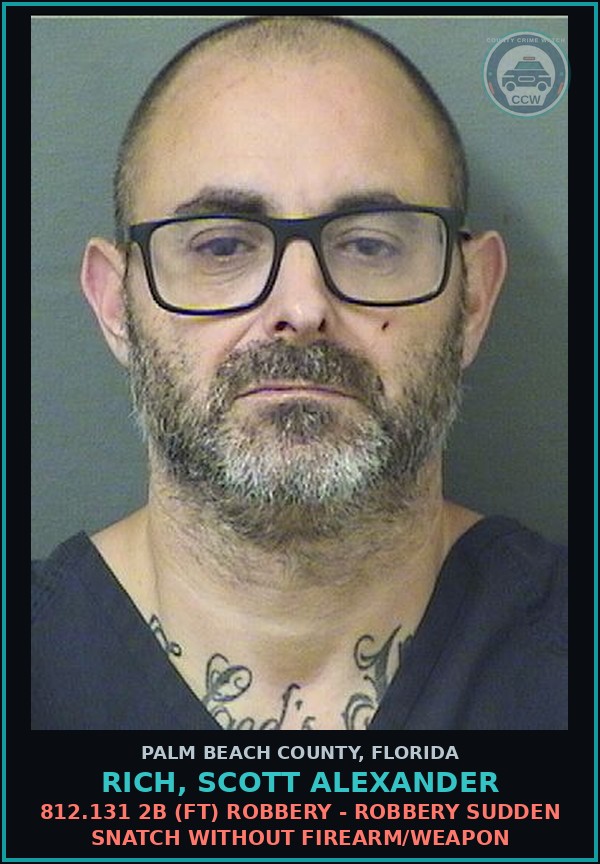 Booking mugshot of RICH, SCOTT ALEXANDER in Palm Beach County