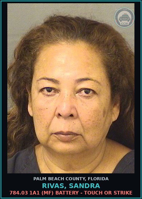 Booking mugshot of RIVAS, SANDRA in Palm Beach County