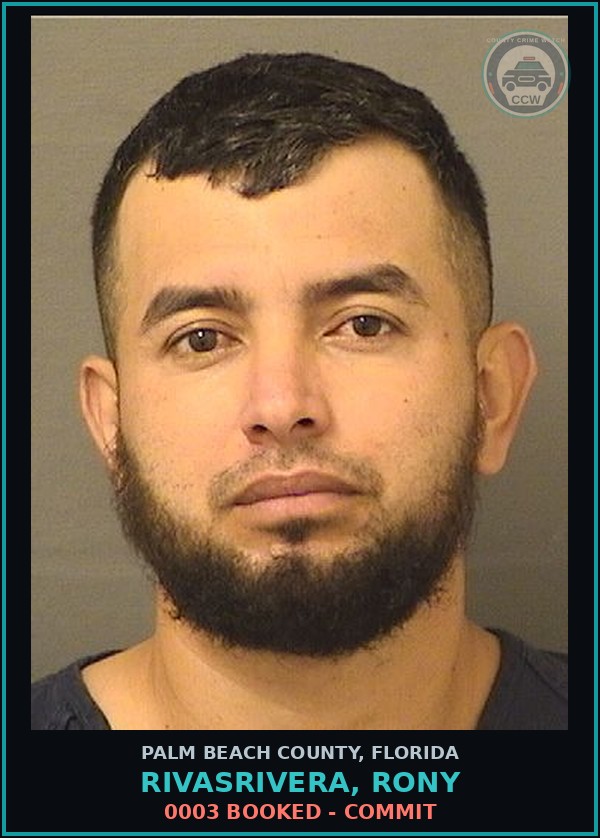 Booking mugshot of RIVASRIVERA, RONY in Palm Beach County