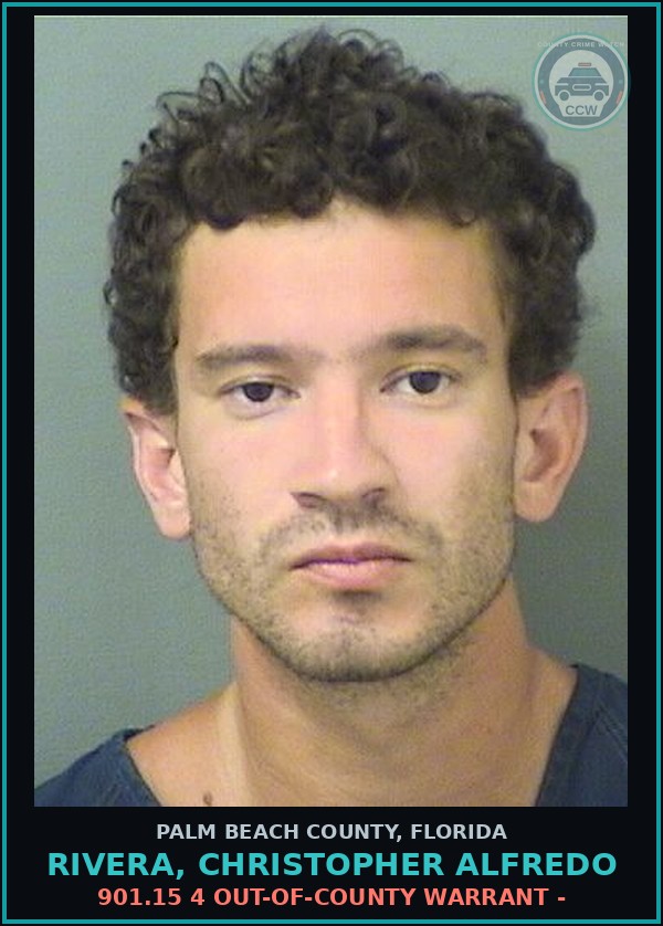 Booking mugshot of RIVERA, CHRISTOPHER ALFREDO in Palm Beach County