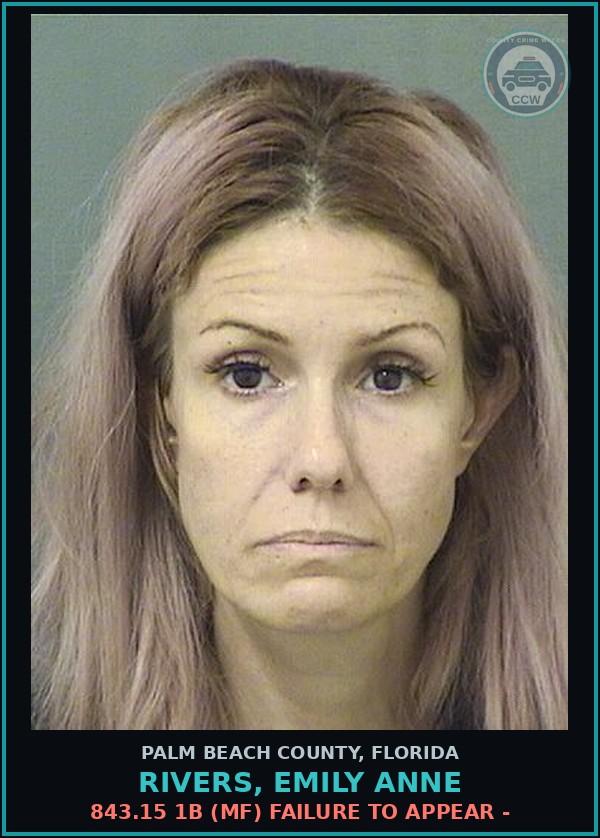 Booking mugshot of RIVERS, EMILY ANNE in Palm Beach County